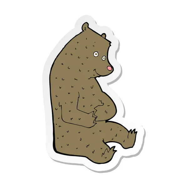 漫画幸せなクマのステッカー — ストックベクタ