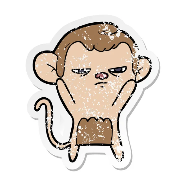 Aufkleber Eines Cartoon Affen — Stockvektor
