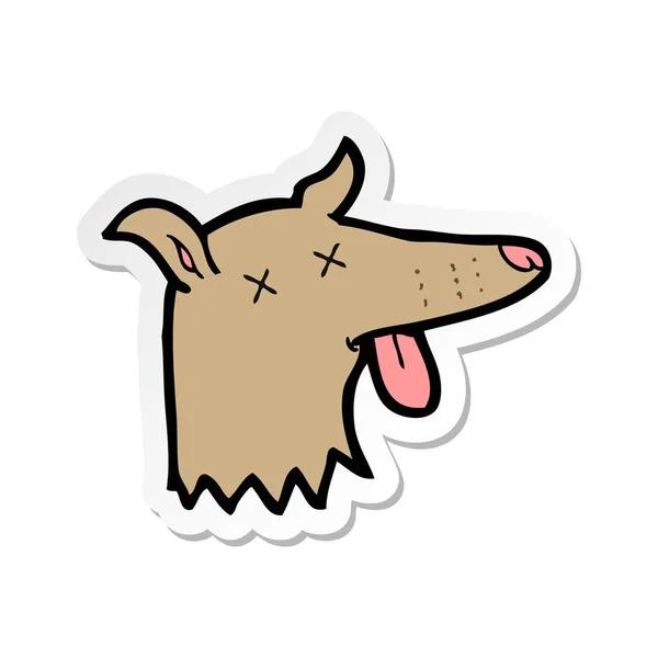 Sticker Van Dode Hond Van Een Cartoon Gezicht — Stockvector