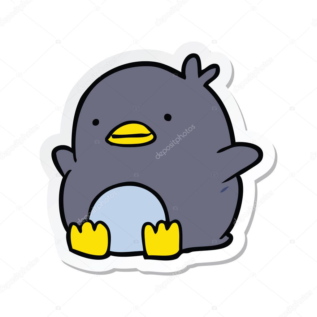 sticker of a cute cartoon penguin