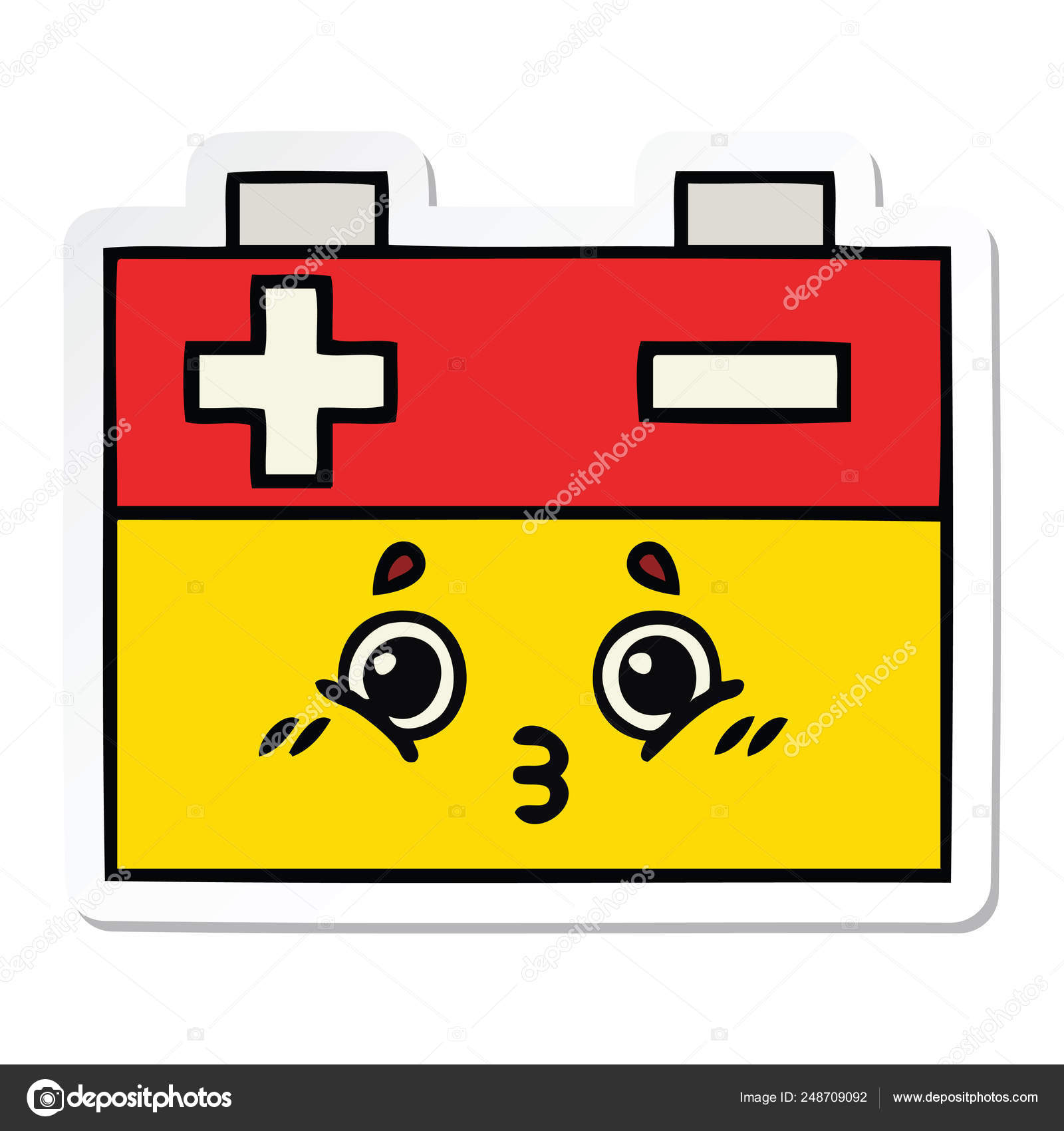Sticker of a cute cartoon car battery Stock Vector Image by ©lineartestpilot #248709092 Sticker of a cute cartoon car battery Stock Vector Image by ©lineartestpilot #248709092