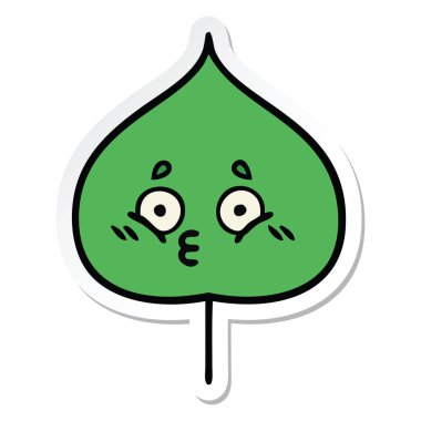 etiket sevimli çizgi ekspresiyon yaprak