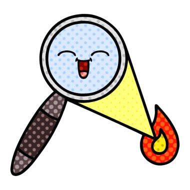 çizgi roman tarzı karikatür bir büyüteç