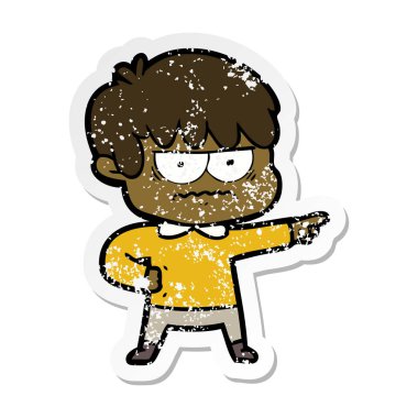 bir rahatsız çizgi film çocuk sıkıntılı etiket