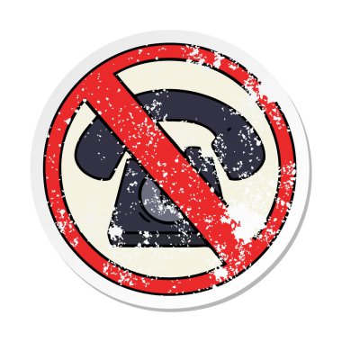 sevimli çizgi sıkıntılı etiket işareti telefon izin