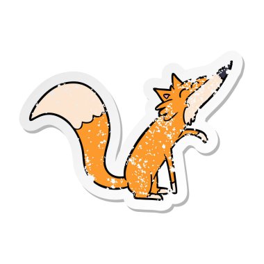 bir çizgi film tilki, sıkıntılı etiket