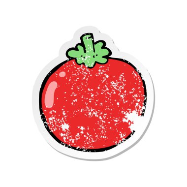 bir çizgi film domates sıkıntılı etiket