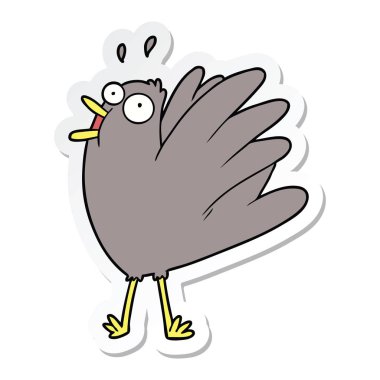 etiket ciyaklıyordu bir karikatür kuş