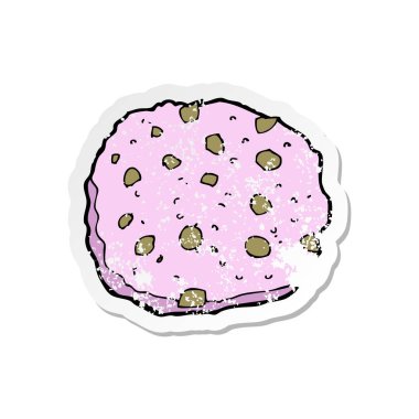 pembe çerez karikatür Retro sıkıntılı etiket