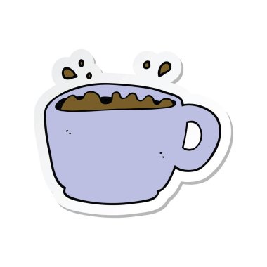 etiket bir karikatür kahve Kupası
