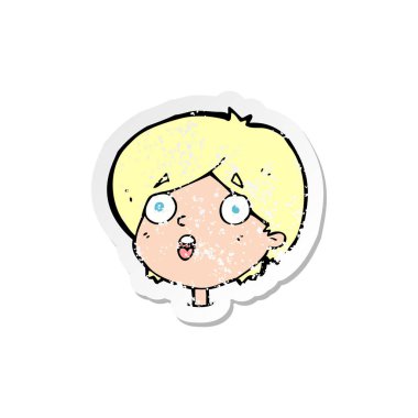 bir karikatür Retro sıkıntılı etiket ifade hayran