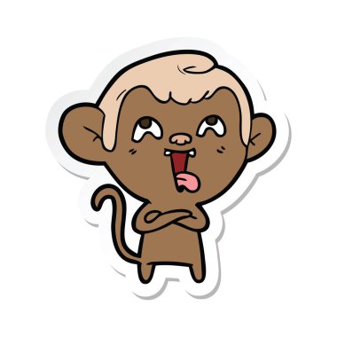 etiket bir deli karikatür maymun