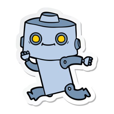 bir çizgi film robot Sticker