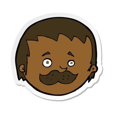 etiket bir çizgi film adamın bıyıklı