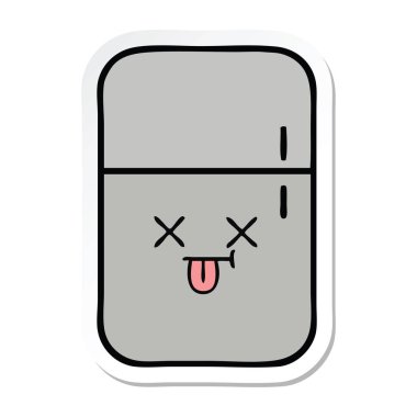 sevimli çizgi buzdolabı dondurucu etiket