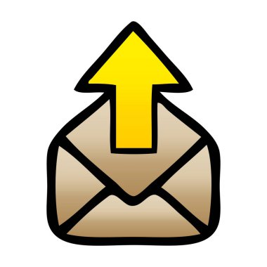 ok olan bir zarf degrade gölgeli karikatür