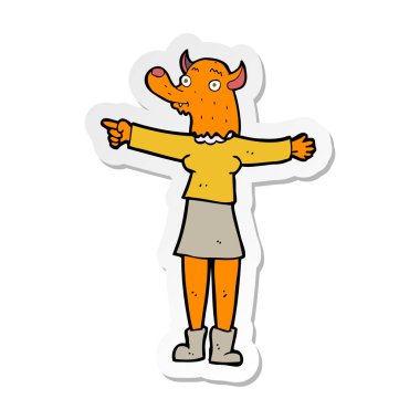 etiket bir karikatür işaretleme Tilki kadın