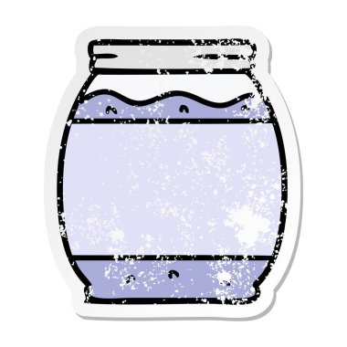 elle çizilmiş etiket karikatür doodle çilek reçeli sıkıntılı