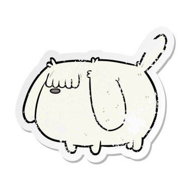 bir komik karikatür köpek sıkıntılı etiket