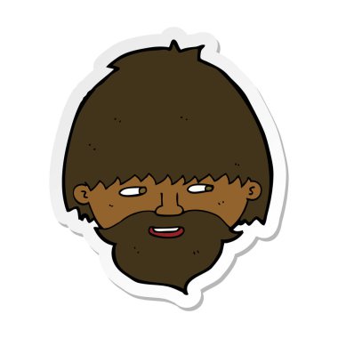 etiket bir karikatür sakallı adamın