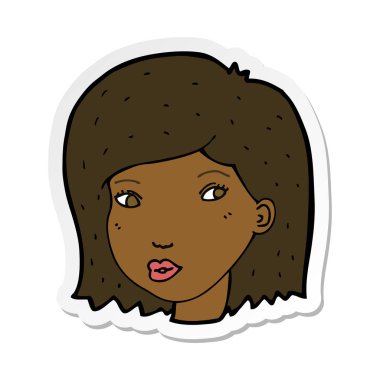 bir çizgi film kadın yüzü etiket