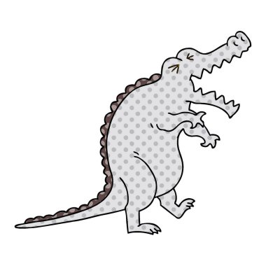 çizgi roman tarzı ilginç karikatür timsah