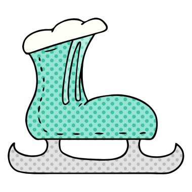 elle çizilmiş karikatür doodle bir buz pateni önyükleme