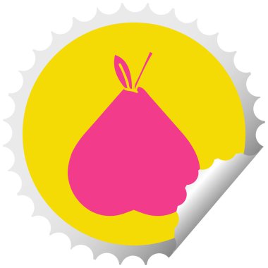 dairesel peeling etiket karikatür yeşil armut