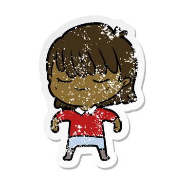 bir çizgi film kadının sıkıntılı etiket