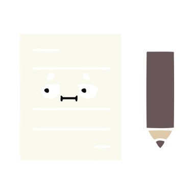 düz renk retro çizgi film test kağıt