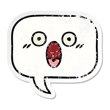 sevimli çizgi konuşma balonu sıkıntılı etiket