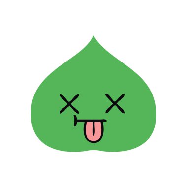 düz renk retro çizgi film ekspresiyon yaprak