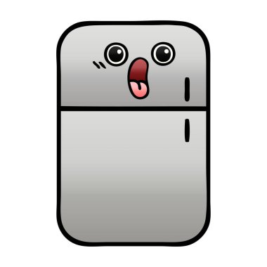 bir buzdolabı dondurucu degrade gölgeli karikatür