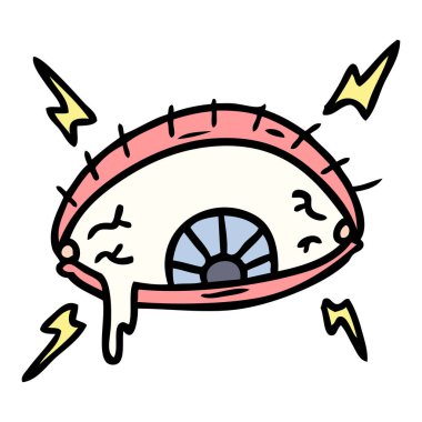 elle çizilmiş karikatür doodle öfkeli göz