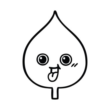 ekspresiyon bir yaprak çizim karikatür