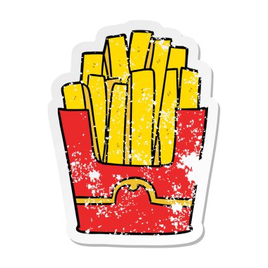 bir karikatür sıkıntılı etiket patates kızartması