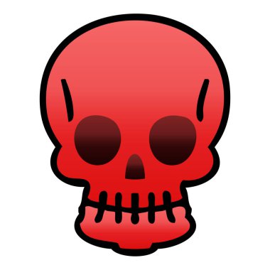 Degrade gölgeli ilginç karikatür kafatası