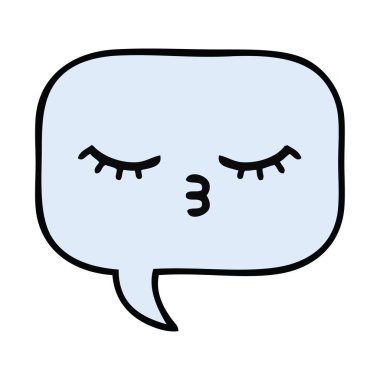 sevimli çizgi konuşma balonu