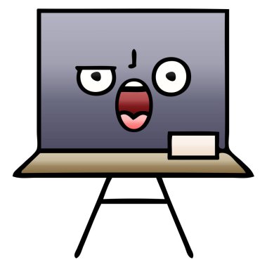 bir kara tahta degrade gölgeli karikatür