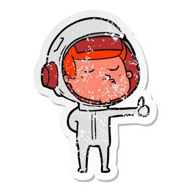 Tabela Yaşasın vererek bir çizgi film emin astronotun sıkıntılı etiket