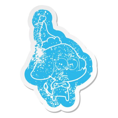 Noel Baba ha giyiyor emin değilseniz bir filin sıkıntılı Etiket cartoon