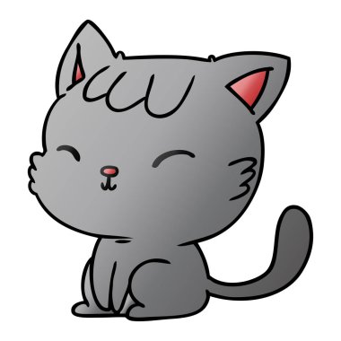 şirin kawaii kedi degrade çizgi film gösterimi