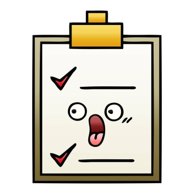 Degrade gölgeli karikatür bir kontrol listesi