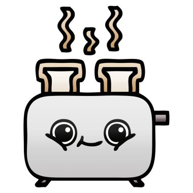 bir tost makinesi degrade gölgeli karikatür