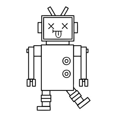 bir robot çizim karikatür