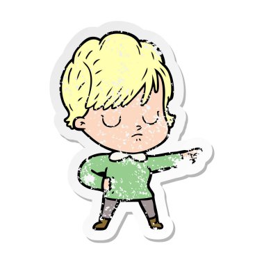 bir çizgi film kadının sıkıntılı etiket