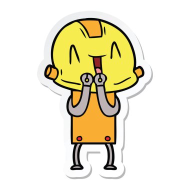 bir çizgi film robot Sticker