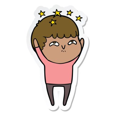 bir çizgi film hayran çocuğun etiket