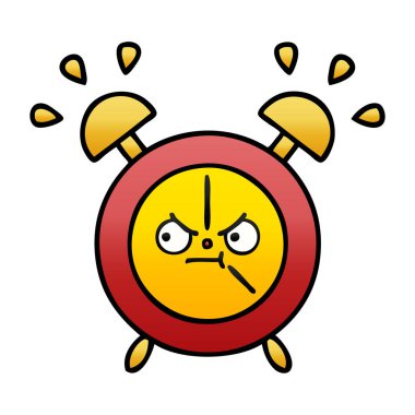 bir çalar saat degrade gölgeli karikatür