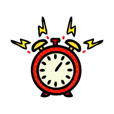 çizgi roman tarzı karikatür bir zil çalar saat